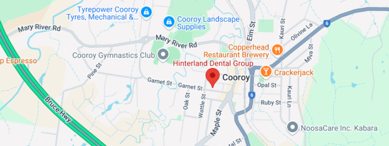 Hinterland Dental Group clinic location on a Map of Cooroy, QLD